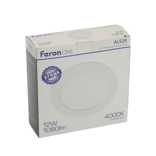 Светодиодный светильник Feron.ONE AL528 встраиваемый 12W 4000K белый фото 2
