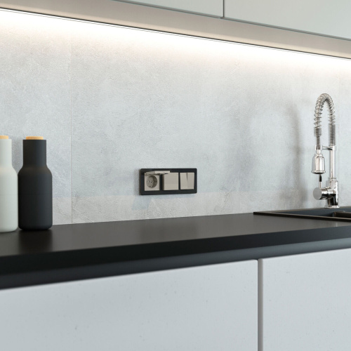 Перекрестный выключатель двухклавишный (дымчатый) W1223004 фото 6 Перекрестный выключатель двухклавишный (дымчатый) W1223004 фото 6