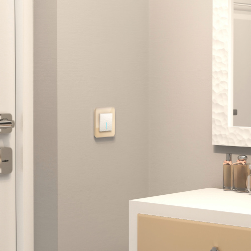 Выключатель одноклавишный с подсветкой (Hammer белый) W1210101 фото 2