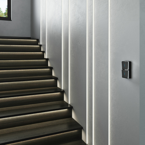 Выключатель одноклавишный с подсветкой Gallant черный/хром W5010135 фото 2