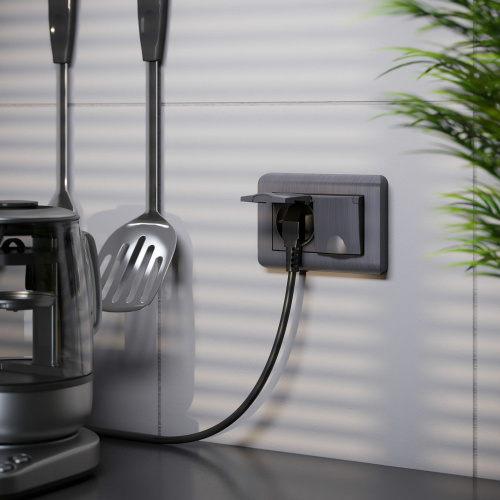 Рамка из поликарбоната для двойной розетки Stream графит W0082104 фото 5