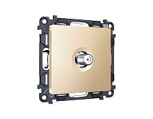 Комплект механизма TV розетки SAT 5-2400MHz 3.5dB Ambrella Volt ALFA Шампань QUANT (AP6130, VM215) MA613050
