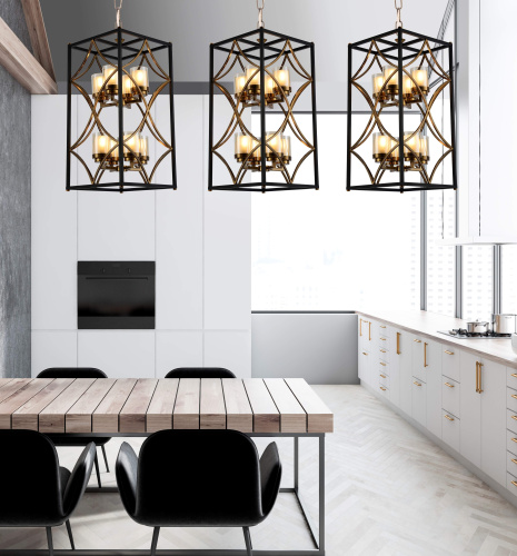 Подвесная люстра Lumina Deco Quadrato LDP 1223-8 BK+MD фото 2 Подвесная люстра Lumina Deco Quadrato LDP 1223-8 BK+MD фото 2