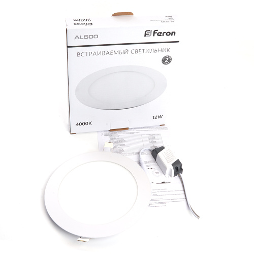 Светодиодный светильник Feron AL500 встраиваемый 12W 4000K белый фото 7
