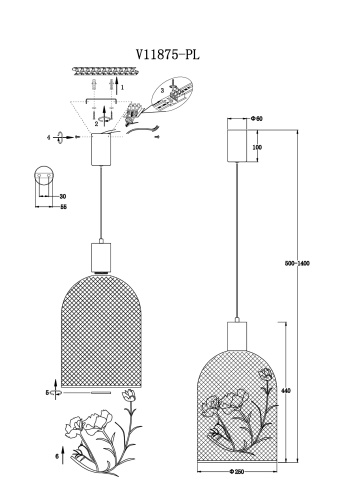 Светильник подвесной светодиодный Moderli V11875-PL Ophelia фото 2