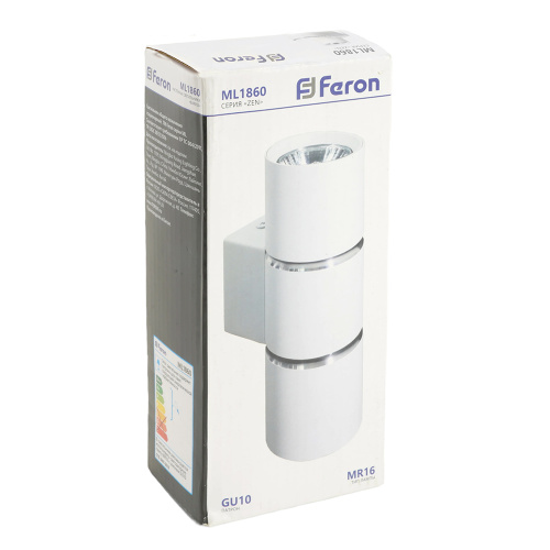 Светильник  настенный Feron ML1860 ZEN MR16 35W, 230V, 2*GU10, белый, хром IP20 фото 8