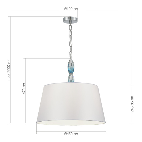SL1759.103.03 Светильник подвесной ST-Luce Хром, Голубой/Белый E27 3*40W LINGOTTI фото 2