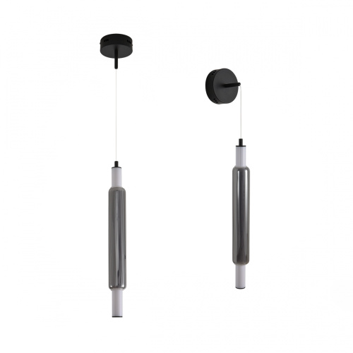 6556/15WCL LEDIO LN26 280 черный/дымчатый, металл/акрил/стекло Бра/подвес LED 15W 4000К 220V TRENDY