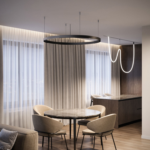 Slim Magnetic Трековый светильник для радиусного шинопровода 12W 4200K Intenso чёрный Ø 800мм 85184/01 фото 3