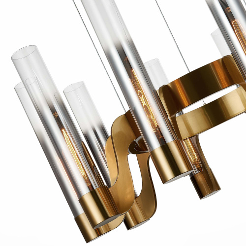 SL1235.303.10 Люстра подвесная ST-Luce Латунь/Хром, Прозрачный E27 10*40W ETTORE фото 2