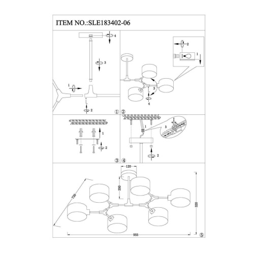 Потолочная люстра Evoluce Gimento SLE183402-06 фото 4 Потолочная люстра Evoluce Gimento SLE183402-06 фото 4