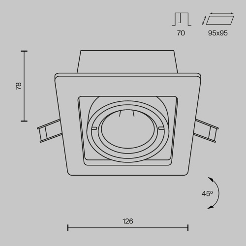 Встраиваемый светильник Technical DL008-2-01-B фото 10
