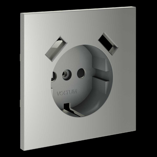 Накладка для розетки с заземлением и защитными шторками с USB A+A S70 (сталь) Voltum VLS000905 Накладка для розетки с заземлением и защитными шторками с USB A+A S70 (сталь) Voltum VLS000905