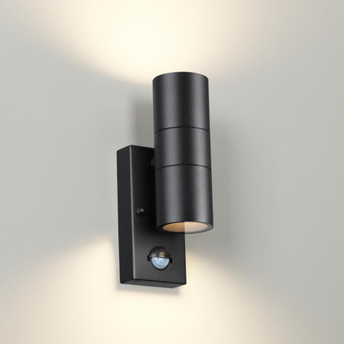 4389/2W HIGHTECH ODL23 000 черный/металл/пвх стойкий к УФ излучению Настенный светильник с датчиком движения IP44 LED GU10 14W MOTTO 4389/2W HIGHTECH ODL23 000 черный/металл/пвх стойкий к УФ излучению Настенный светильник с датчиком движения IP44 LED GU10 14W MOTTO