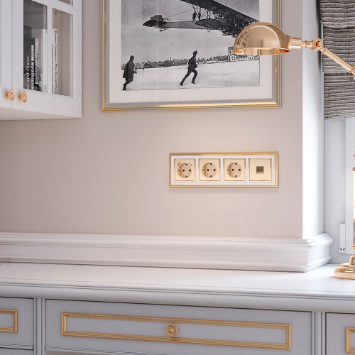 Накладка для телефонной розетки RJ11 (шампань рифленый) W1192010 фото 5 Накладка для телефонной розетки RJ11 (шампань рифленый) W1192010 фото 5