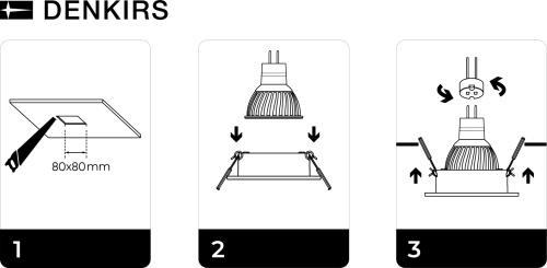 DK3021-BK Встраиваемый светильник, IP 20, 10 Вт, GU5.3, LED, черный, пластик фото 8