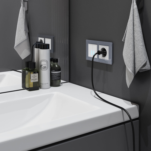 Сенсорный выключатель двухклавишный с подсветкой 1000 Вт белый W4520001 фото 2