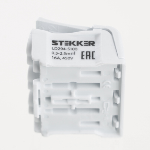 Клемма монтажная с/з STEKKER, LD294-5103, для подключения фазных проводников 3 полюса, 3 контактные группы (3 ввода, 3 вывода на полюс) фото 6