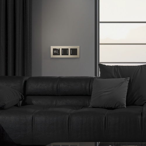 Сенсорный выключатель двухклавишный с подсветкой (черный) W4522008 фото 5 Сенсорный выключатель двухклавишный с подсветкой (черный) W4522008 фото 5