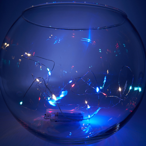 Светодиодная гирлянда Feron CL570 линейная Роса, мультиколор, 2м + 0.5м, с питанием от батареек, прозрачный шнур фото 5