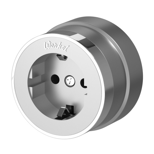 Розетка с заземлением Vintage серебро матовый/хром W5871054 Розетка с заземлением Vintage серебро матовый/хром W5871054