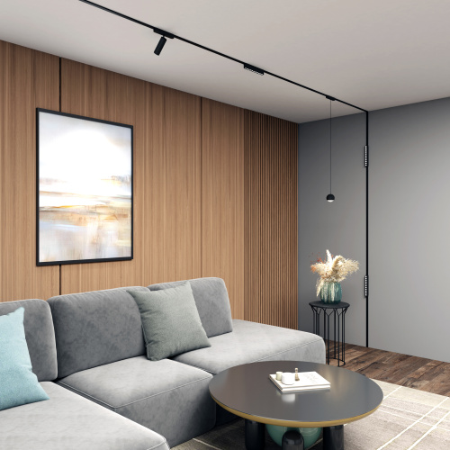 DK5335-BK Светильник для трека Air, серия Grill 4000 со светодиодом, L230*W26*H36мм, 48V DC, 12W, RA?90, 36°, 4000K, IP20, черный, алюминий фото 3 DK5335-BK Светильник для трека Air, серия Grill 4000 со светодиодом, L230*W26*H36мм, 48V DC, 12W, RA?90, 36°, 4000K, IP20, черный, алюминий фото 3