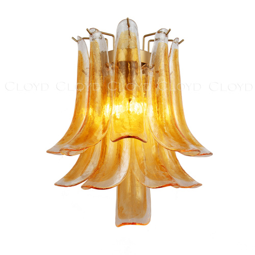 Бра Cloyd AZORES-C W2 / выс. 42 см - латунь светл. - янтарное стекло (арт.20472) фото 5