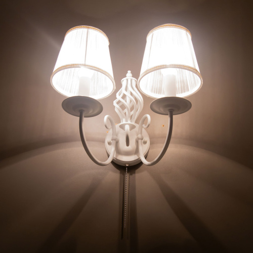 Citilux Ровена CL427320 Бра с абажурами с выключателем Белое фото 5 Citilux Ровена CL427320 Бра с абажурами с выключателем Белое фото 5