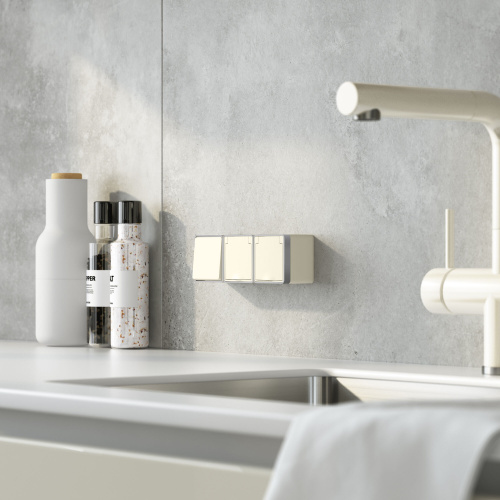 Выключатель одноклавишный влагозащищенный Gallant слоновая кость W5010203 фото 2