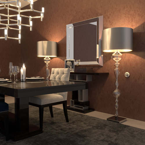 Выключатель на 4 положения двухклавишный матовый хром ретро WL19-01-05 фото 6