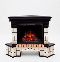 Каминокомплект STONE CORNER/СТОУН УГЛ. Античный дуб с очагом Электроочаг SPARTA/СПАРТА 25.5