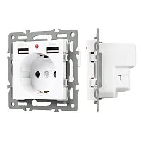 Механизм розетки с USB зарядкой SCT-MUAA-PL-WH (250V, 16A) Arlight 043733