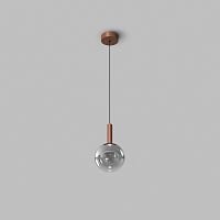 Светильник подвесной BUBBLES, 4 Вт, 3000К, ?200?1500 мм, стекло, металл, дымчатый серый, медь