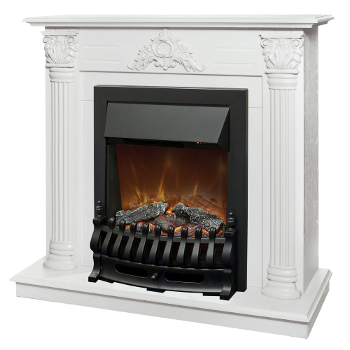 Каминокомплект STEFANIA/ВИОЛА Белый фактурный с золотой патиной с очагом Электроочаг FOBOS ЛАЙТ/ФОБОС ЛАЙТ фото 2