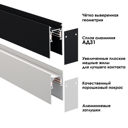 135154 SHINO NT23 054 черный Низковольтный шинопровод 1м IP20 48V FLUM фото 5 135154 SHINO NT23 054 черный Низковольтный шинопровод 1м IP20 48V FLUM фото 5