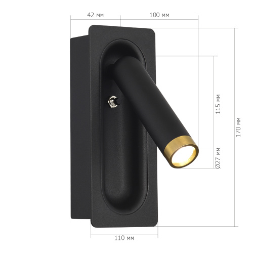 SL6238.401.01 Светильник настенный ST-Luce черный/черный,латунь LED 1*3W 4000K PARILLA фото 10