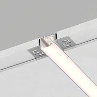 Профиль алюминиевый встраиваемый скрытый, серебро, CAB254