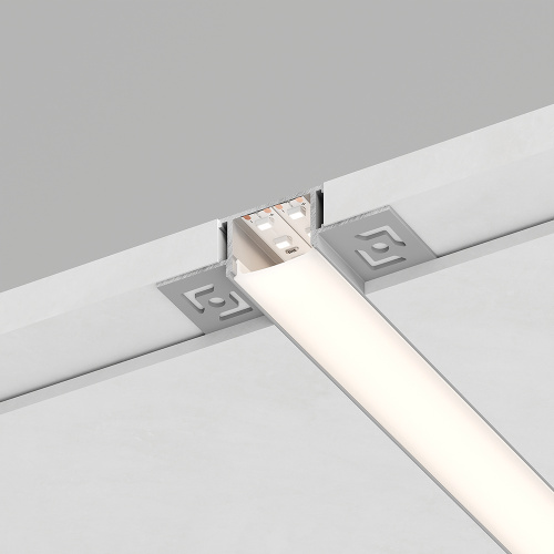 Профиль алюминиевый встраиваемый скрытый, серебро, CAB254