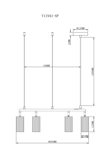 Люстра подвесная Moderli V11941-6P Cora фото 2 Люстра подвесная Moderli V11941-6P Cora фото 2