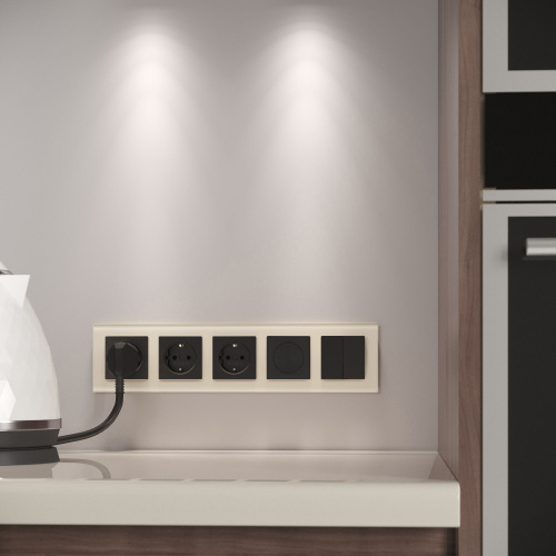 Рамка из стекла на 5 постов Favorit молочный W0051141 фото 2