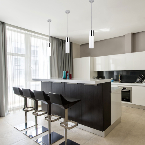 Светильник лофт подвесной со светодиодами 50135/1 LED хром/белый фото 5 Светильник лофт подвесной со светодиодами 50135/1 LED хром/белый фото 5