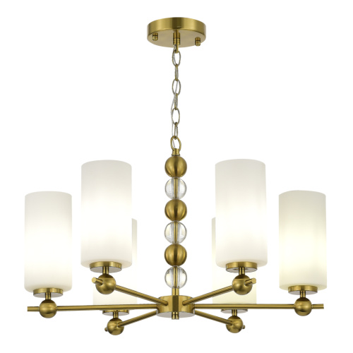 SL2003.303.06 Светильник подвесной ST-Luce латунь/белый E27 6*40W AURORA SL2003.303.06 Светильник подвесной ST-Luce латунь/белый E27 6*40W AURORA