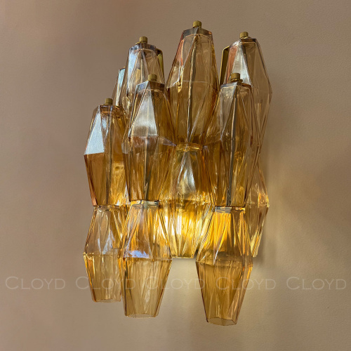 Бра Cloyd CALCUTTA W1 / выс. 37 см - латунь - янтарн.стекло (арт.20484) фото 5 Бра Cloyd CALCUTTA W1 / выс. 37 см - латунь - янтарн.стекло (арт.20484) фото 5