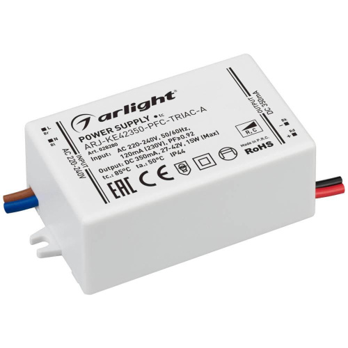 Драйвер Arlight ARJ-KE42350-PFC-Triac-A 27-42V 15W IP44 0,35A 028280 Драйвер Arlight ARJ-KE42350-PFC-Triac-A 27-42V 15W IP44 0,35A 028280