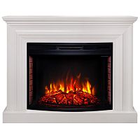 Каминокомплект WESTON/ФАБИО Белый матовый с очагом Электроочаг FIRESPACE/ФАЕРСПЕЙС 33