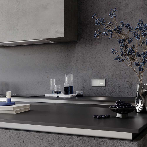 Рамка пластиковая Voltum S70 на 2 поста, (сталь) VLS100205 фото 2