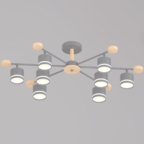 Потолочная люстра Reluce 78730-0.3-08 GX53 GREY+WOOD Потолочная люстра Reluce 78730-0.3-08 GX53 GREY+WOOD