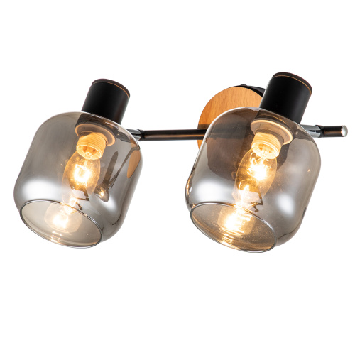 Спот Escada 10177/2A E14*40W Black/Chrome/Wood