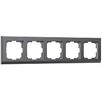 Рамка из поликарбоната на 5 постов Stark графит матовый W0051864