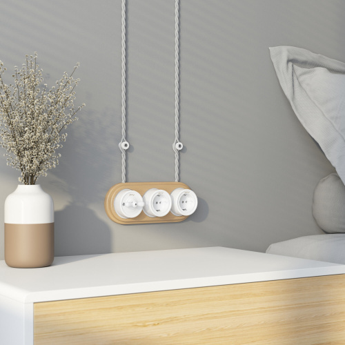 Рамка на 3 поста светлый бук W0035224 фото 4 Рамка на 3 поста светлый бук W0035224 фото 4